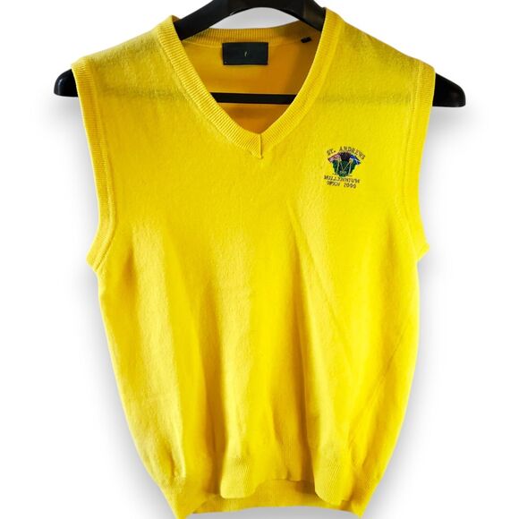 VTG Y2K St. Andrews Millennium Open Golf Vest Tiger Woods Era Men's S Lambswool - Picture 1 of 11